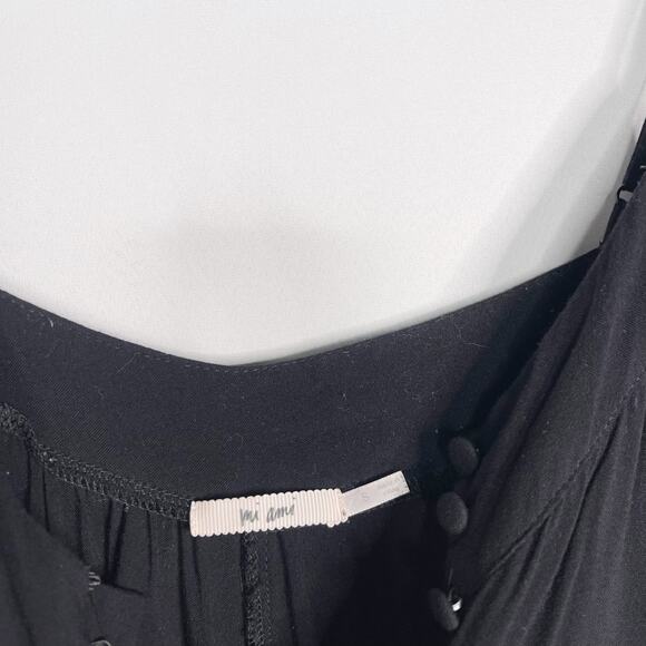 Francescas Mi Ami Small Black Button Front Jumpsuit Spaghetti Strap Wide Leg - Picture 8 of 8